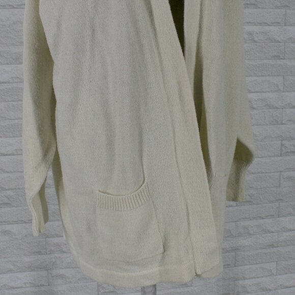 MAGGIE BARNES Cardigan Open Front Sweater Longline Duster Cream Plus Size 3X - Picture 2 of 11
